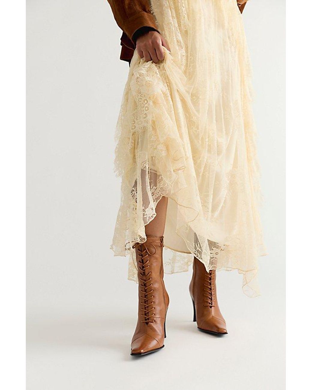 Jeffrey Campbell Brown Sweet Talker Lace-Up Boots