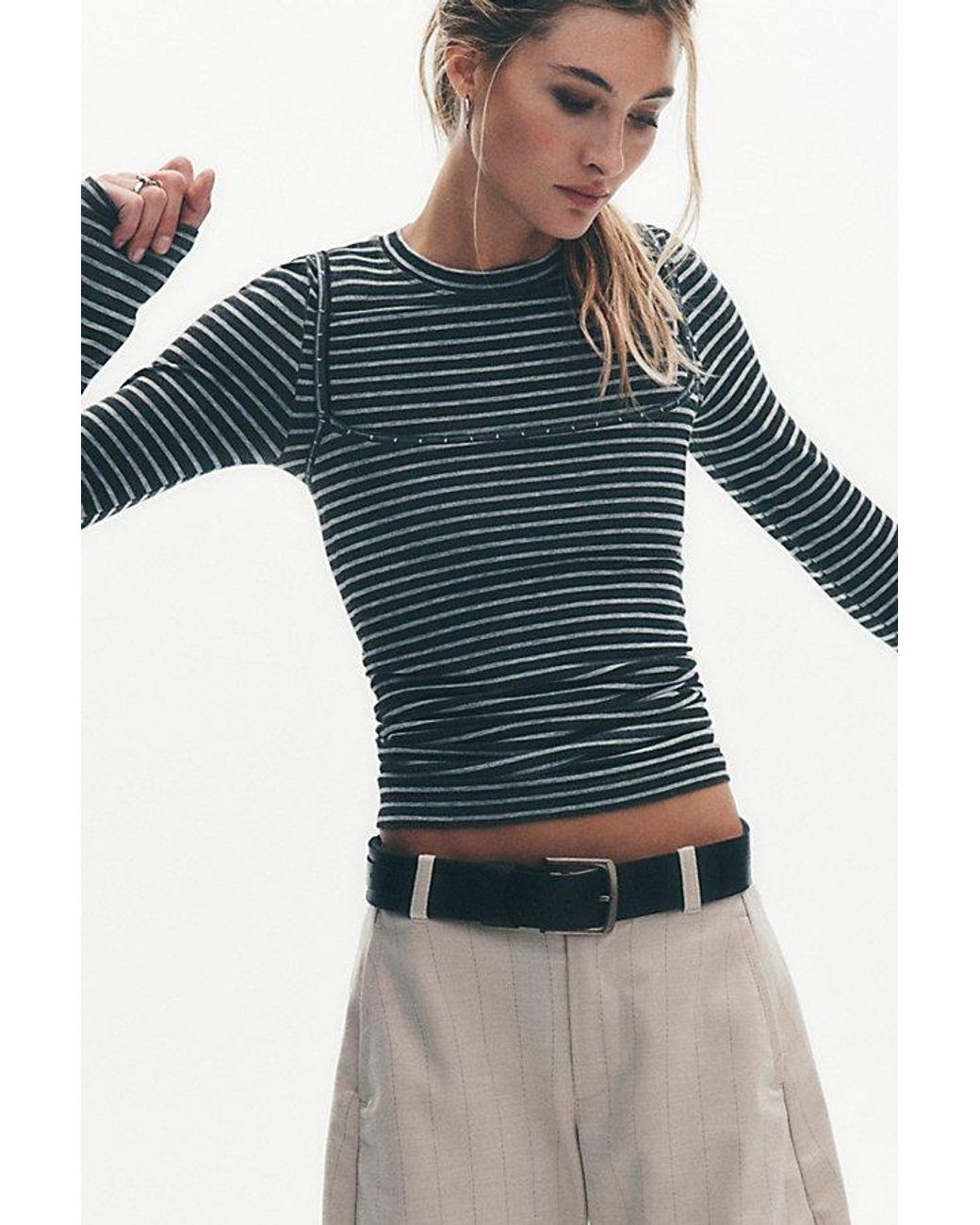 Intimately By Free People Blue Just Enough Stripe Cami By