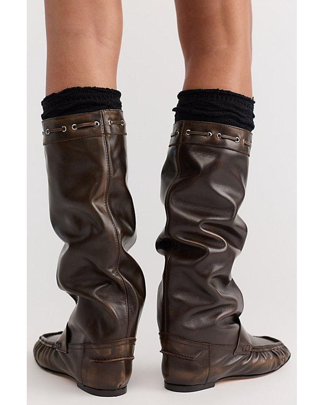 Miista Black Kali Loafer Tall Boots