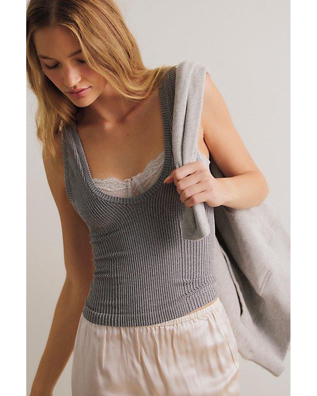Intimately By Free People Gray Clean Slate Seamless Tank Top