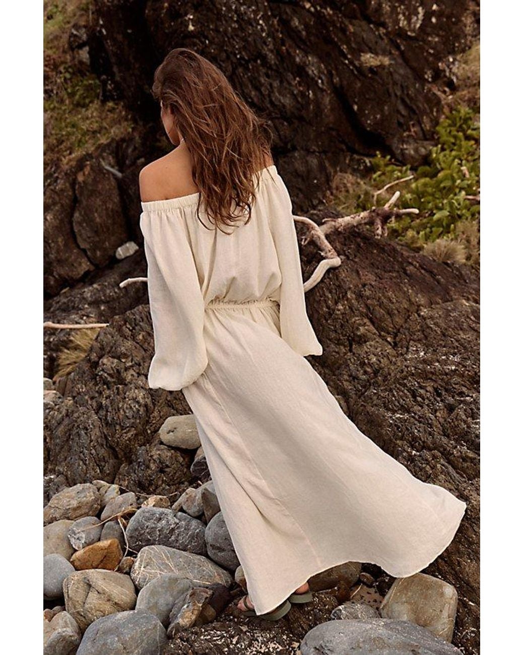 free-est Natural Sandshell Linen Francisca Maxi Dress By