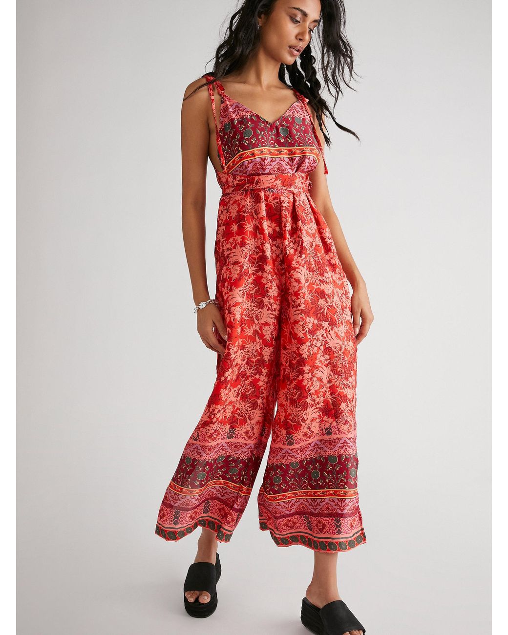 Free People Leona Jumpsuit in Red Lyst