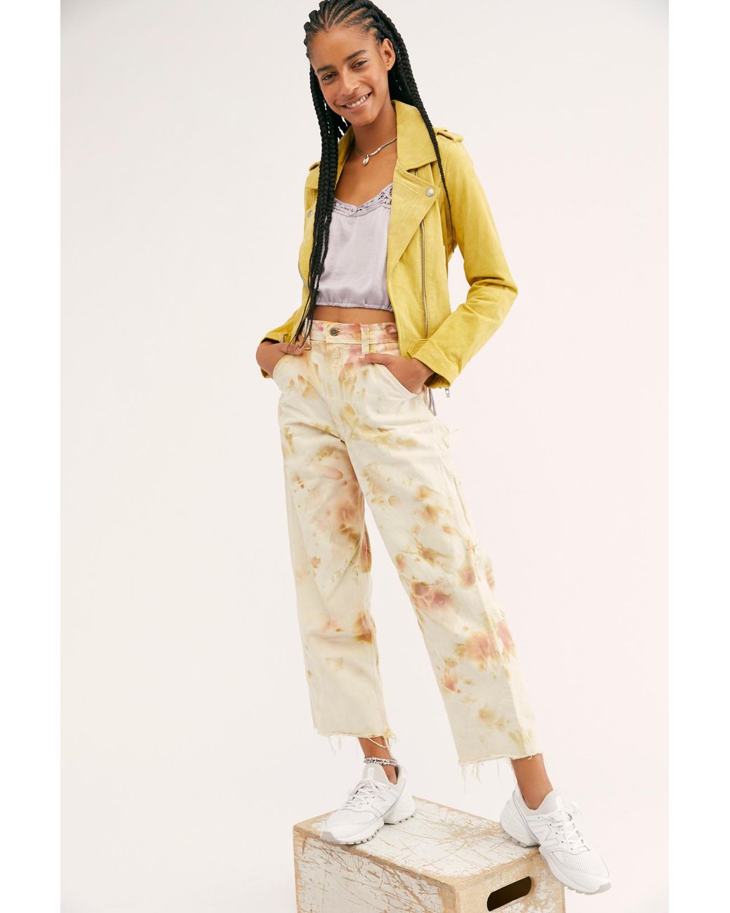 Free People Tie Dye Utility Pant in Orange Lyst