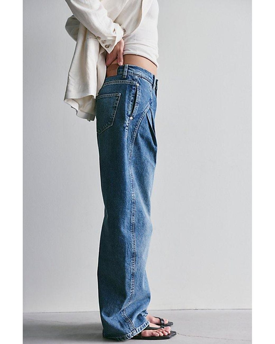 Free People Blue Golden Hour Trouser Jeans