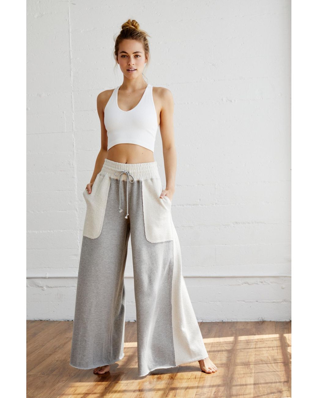 Free People Upbeat Wide Leg Pants By Fp Movement in Gray