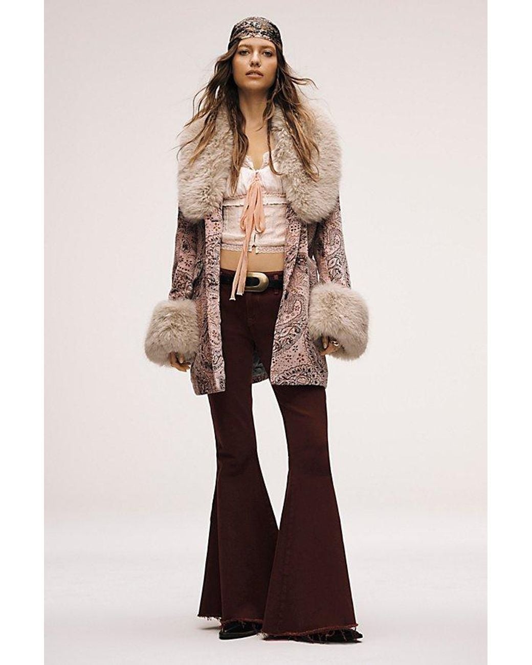 Free People Mercer Faux Fur Collar Tailored Coat Jacket | Lyst