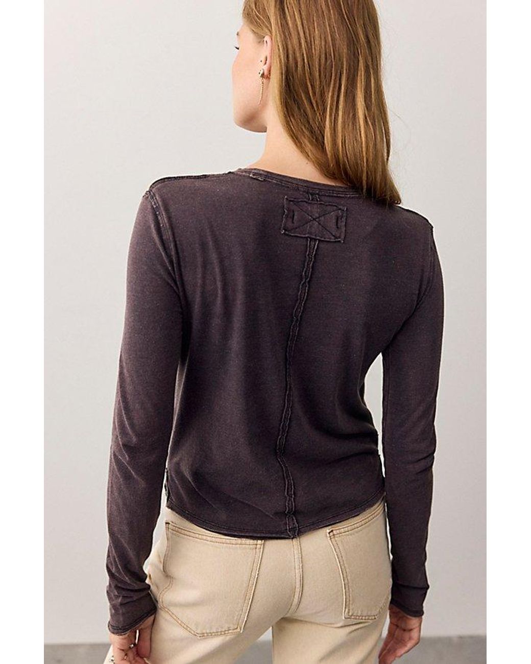 Free People Black Nova Long-Sleeve Tee