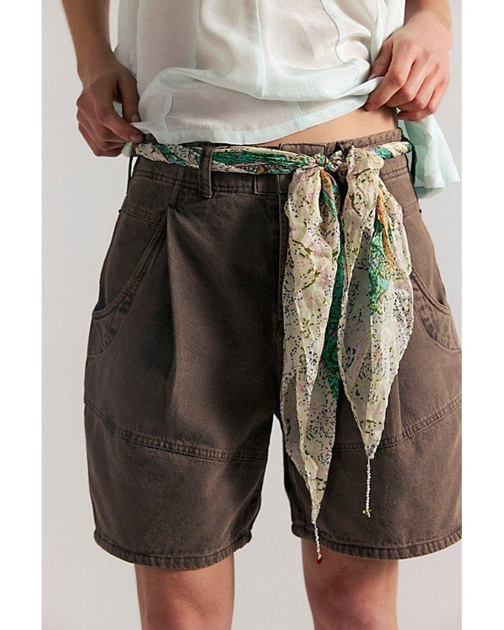 Free People Multicolor Wild Rebel Barrel Shorts