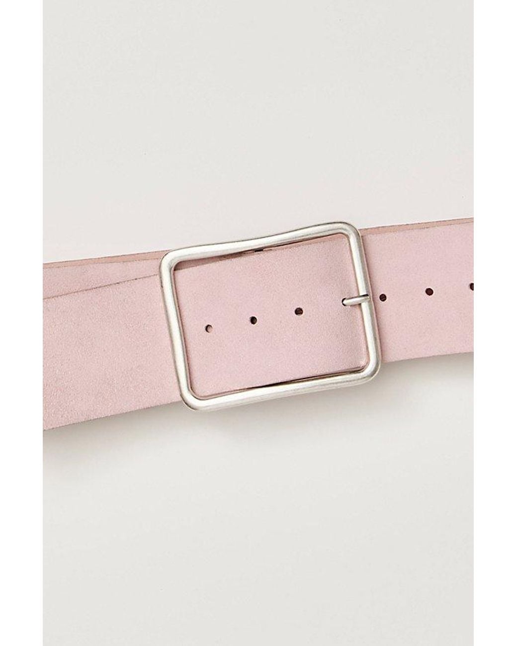 Free People Pink Suede Hex Hip Belt