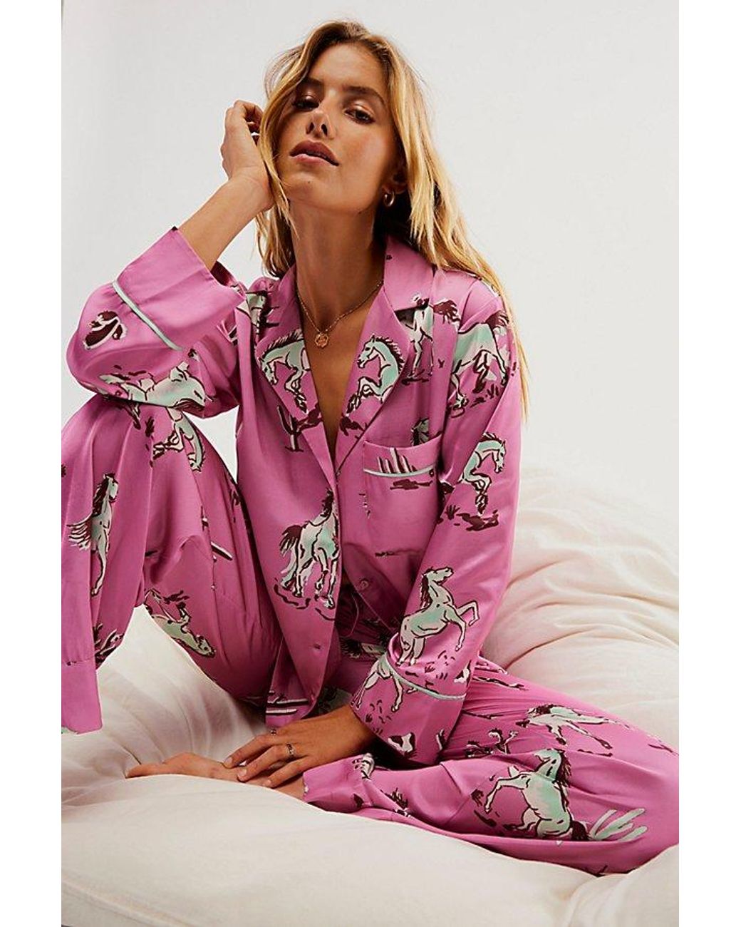Free People Portia Pyjama Set in Pink | Lyst
