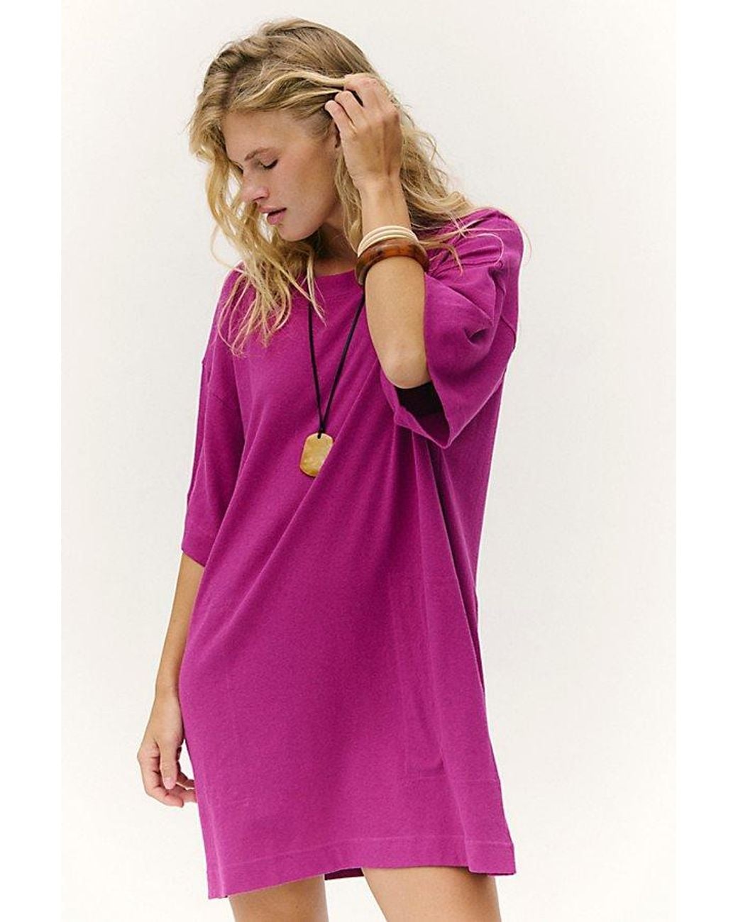 free-est Pink Essential Extreme Tee Mini Dress By
