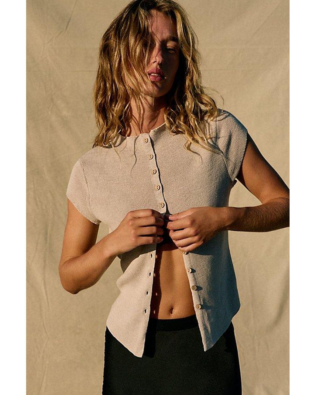 free-est Natural Hazel Sweater Top