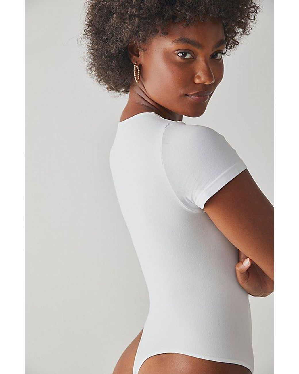 Intimately By Free People White Clean Lines Tee Bodysuit By