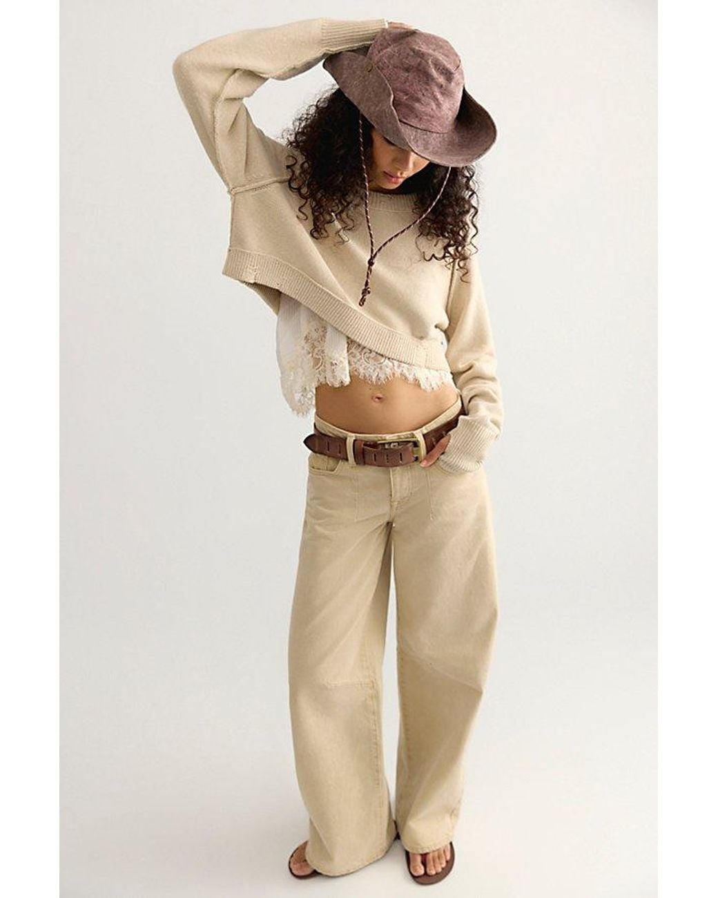 Free People Natural Washed Convertible Bucket Hat