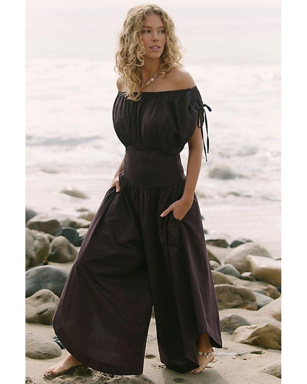 free-est Black Ambrose Cotton One-Piece Jumpsuit By
