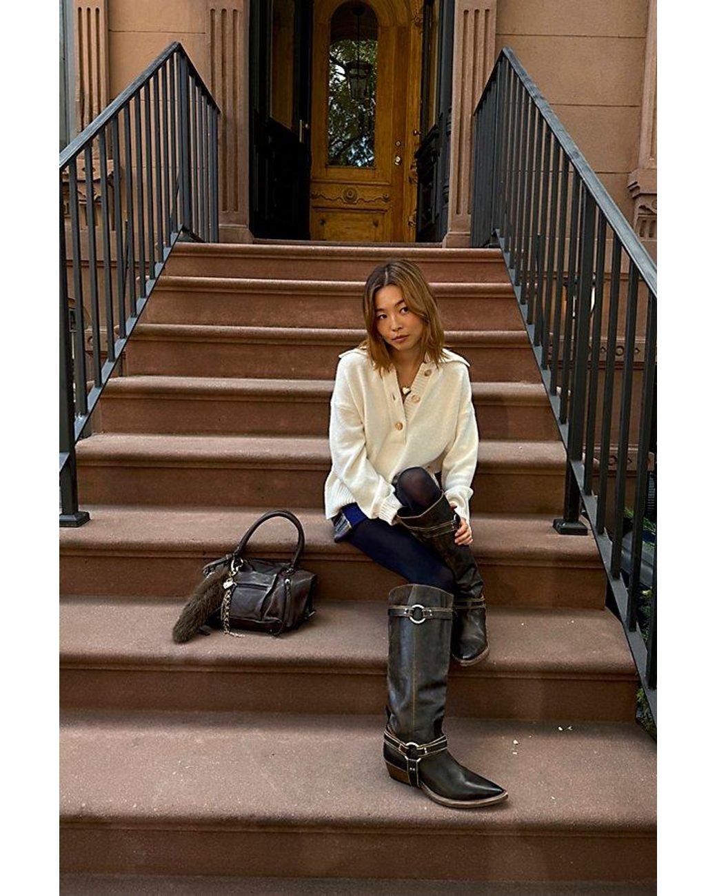 Free People Black We The Free Ashland Harness Boots