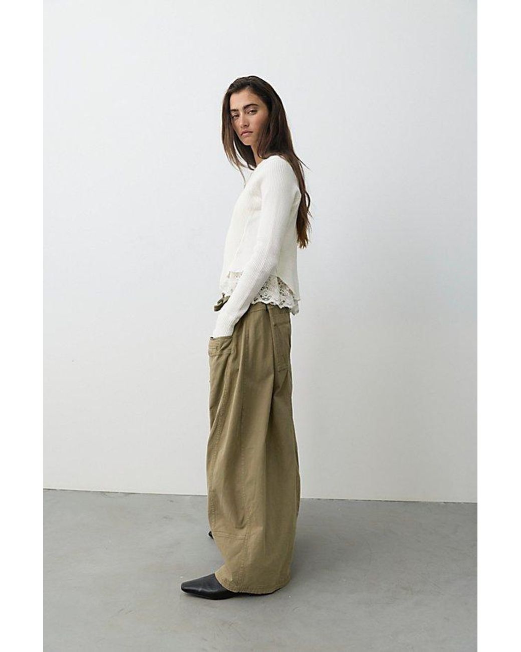 Free People Natural Take Shape Wide Taper Pants