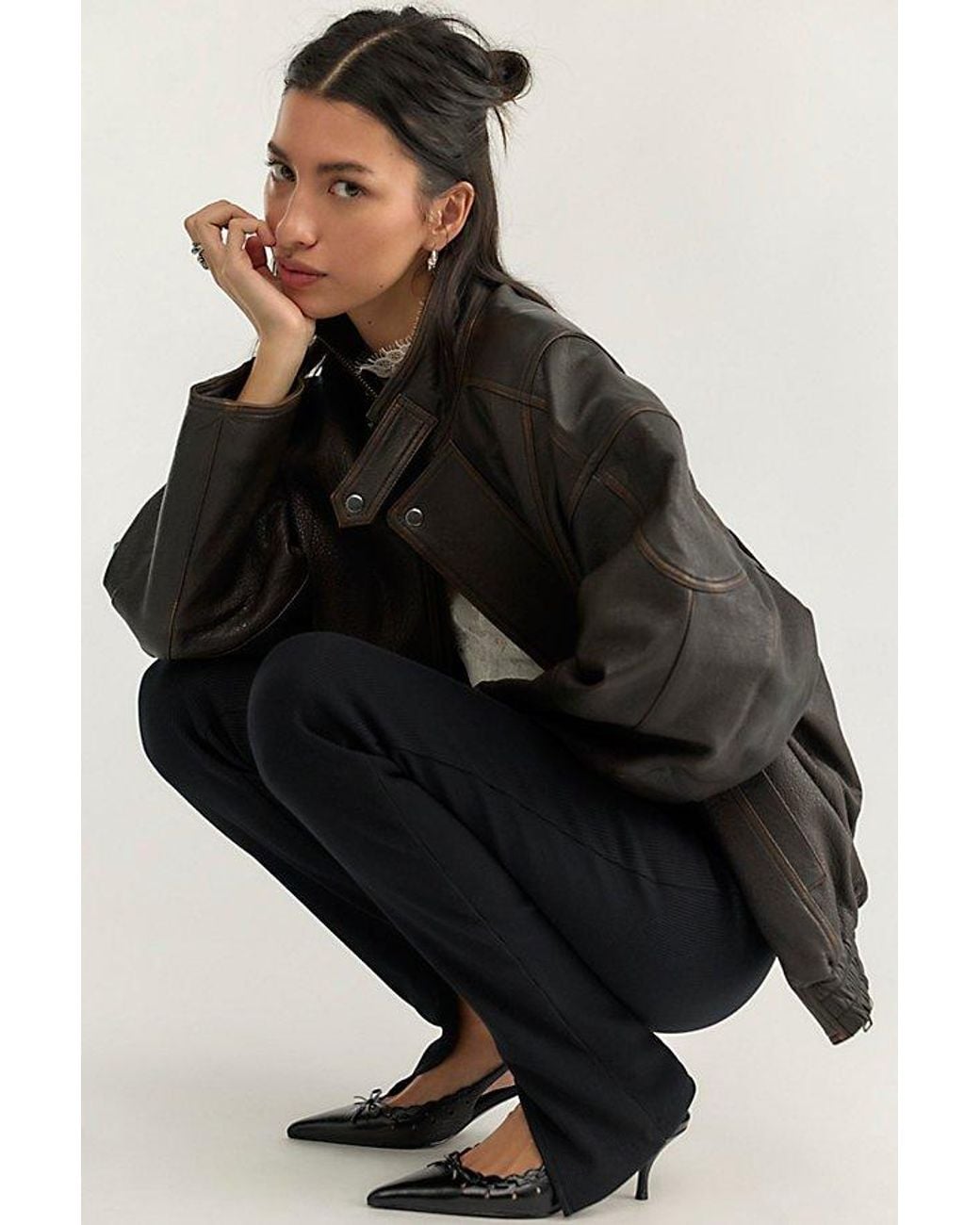 Free People Black Kimmie Slim Knit Pull-On Pants