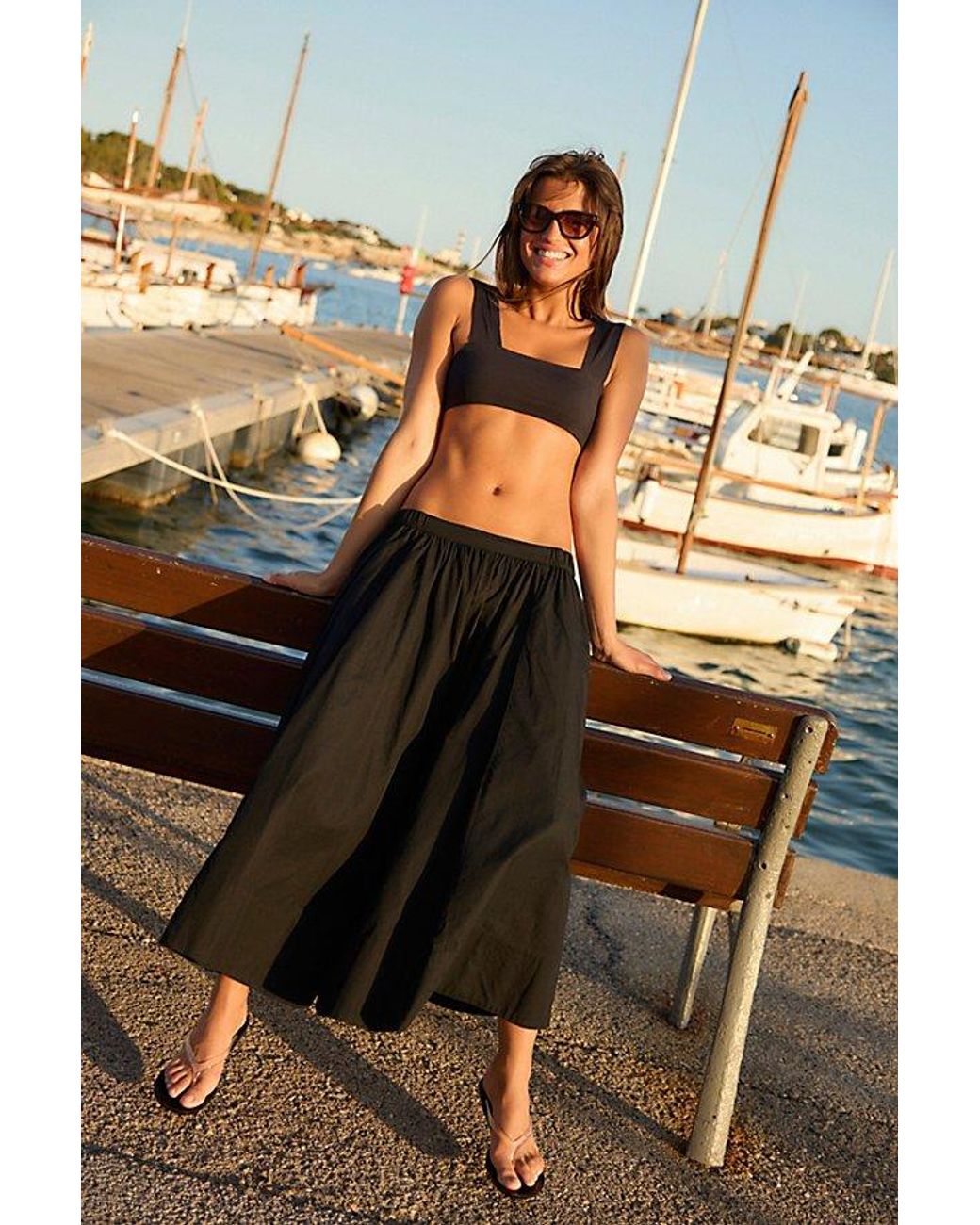 free-est Black Lowen Midi Skirt