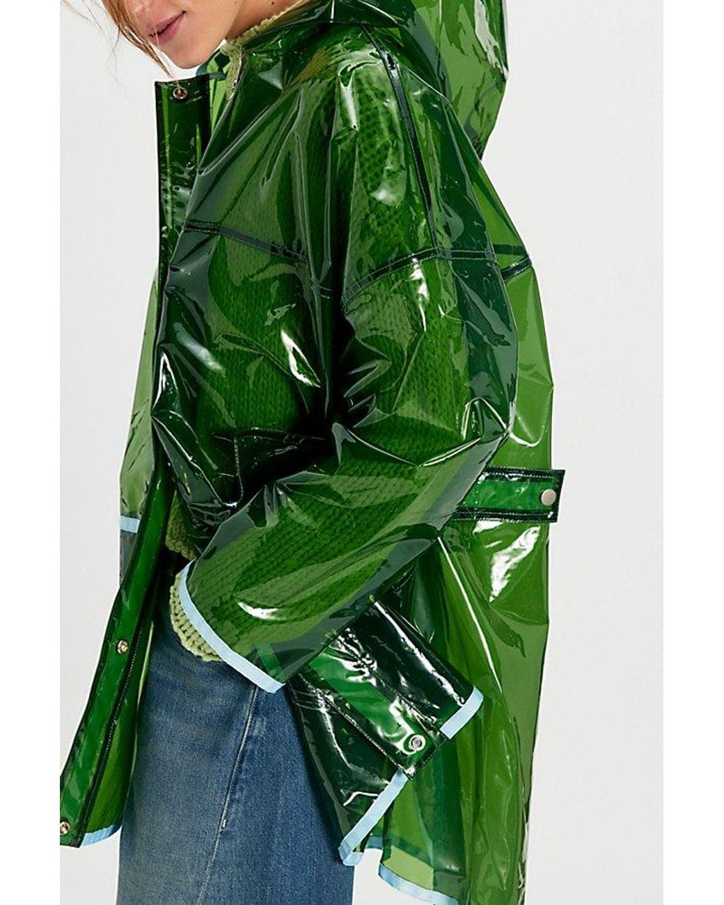 Free People Green Xanadu Magic Raincoat Jacket