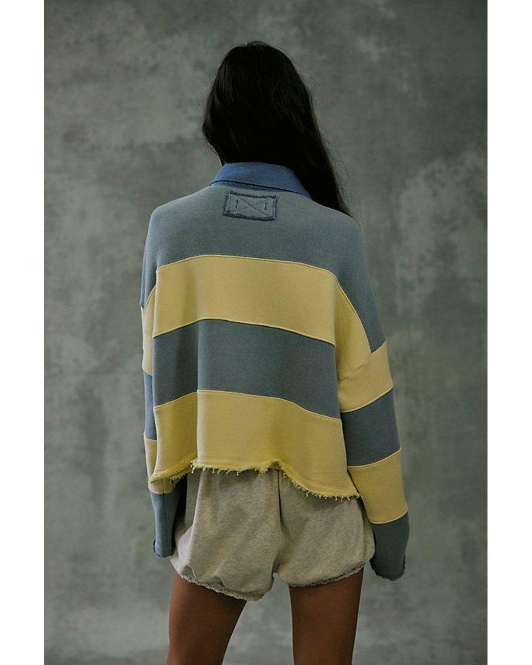 Free People Green Bubble Gum Rugby Sweatshirt