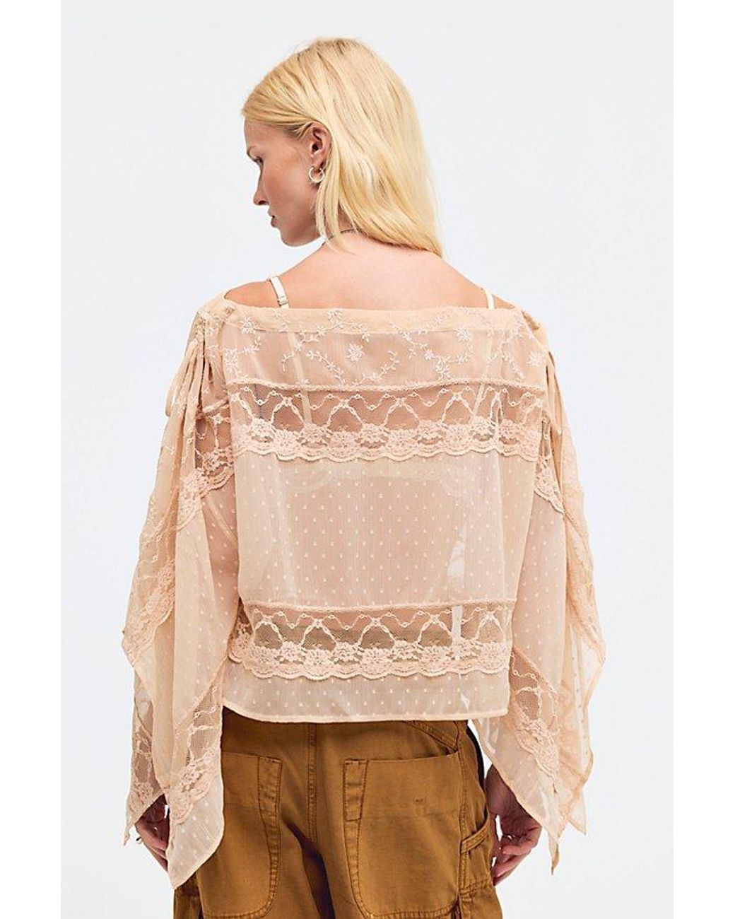 Free People Natural Sofia Cape Top