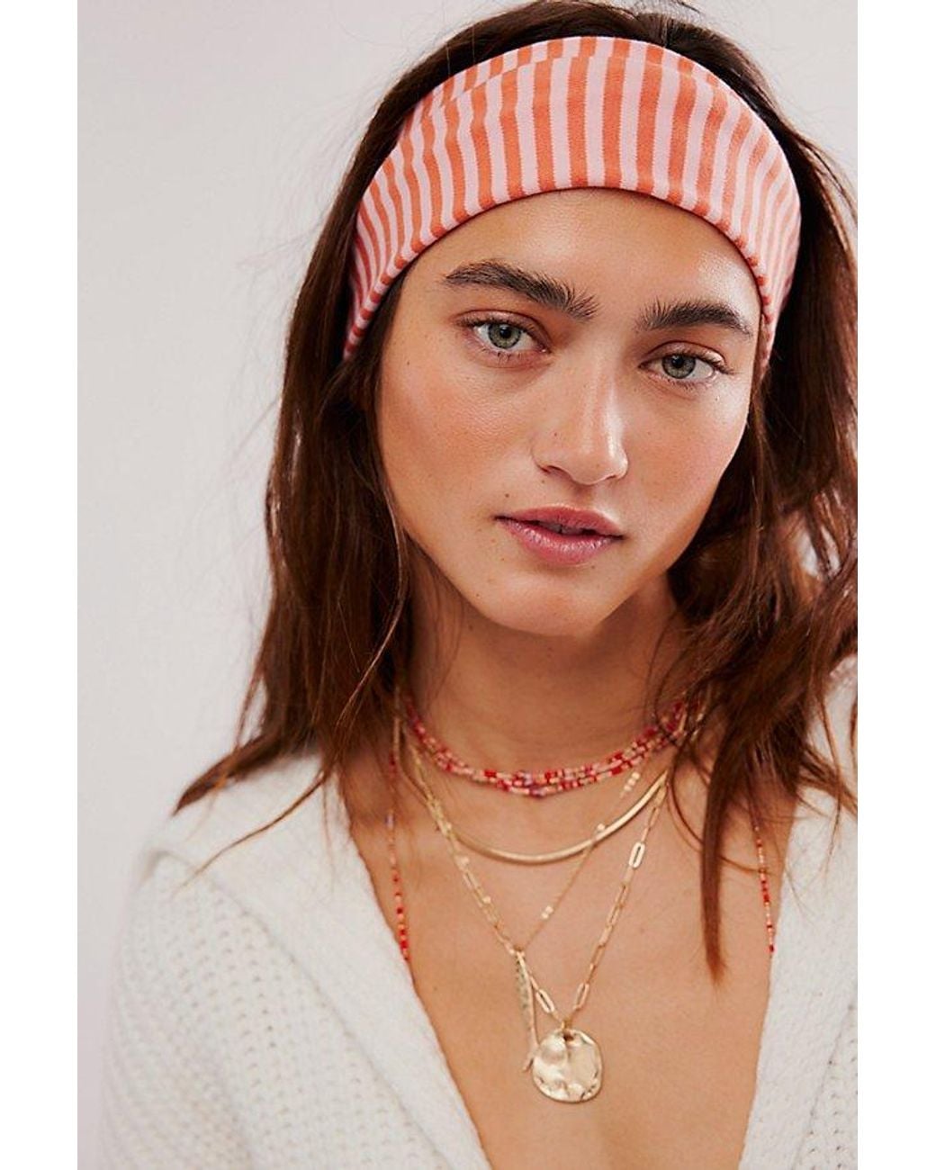Free People Super Wide Stripe Soft Headband in Brown | Lyst display picture 1