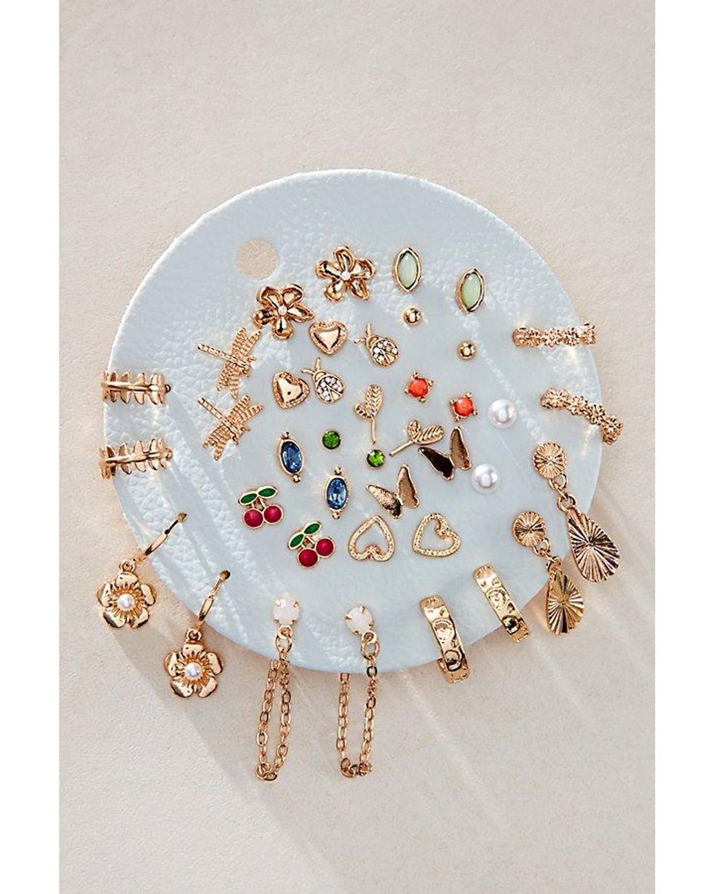Free People Natural Teeny Tiny Mega Stud Earring Set