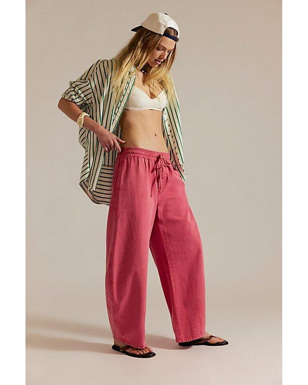 Free People Multicolor Lex Pull-On Barrel Pants