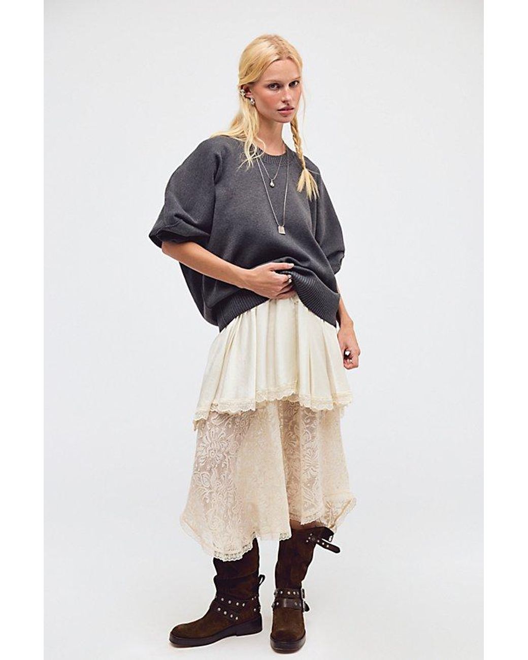 Free People Blue Alma Pullover