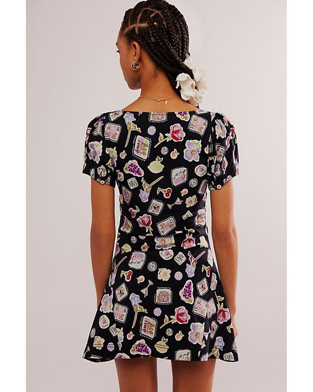 Black floral free people dress hot sale