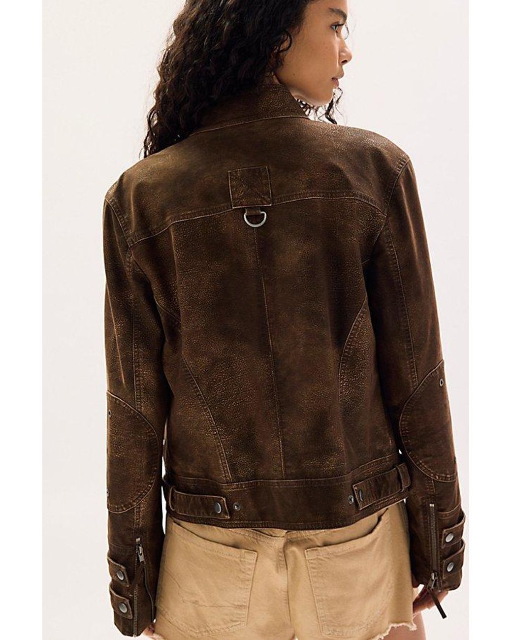 Free People Brown Jesse Vegan Suede Jacket