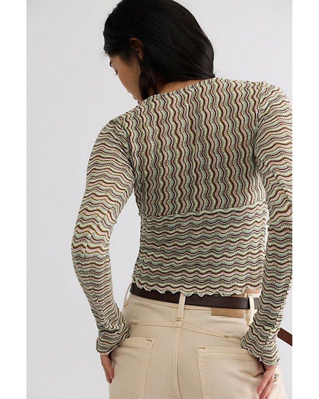 Define Topping Free People Ashton Long Sleeve Top in Brown | Lyst