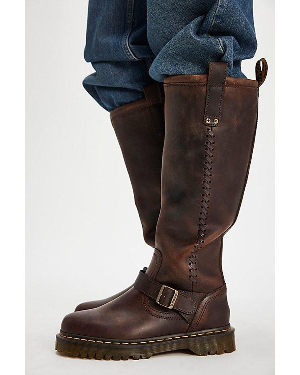 Dr. Martens Green Anistone Knee-High Boots Shoe