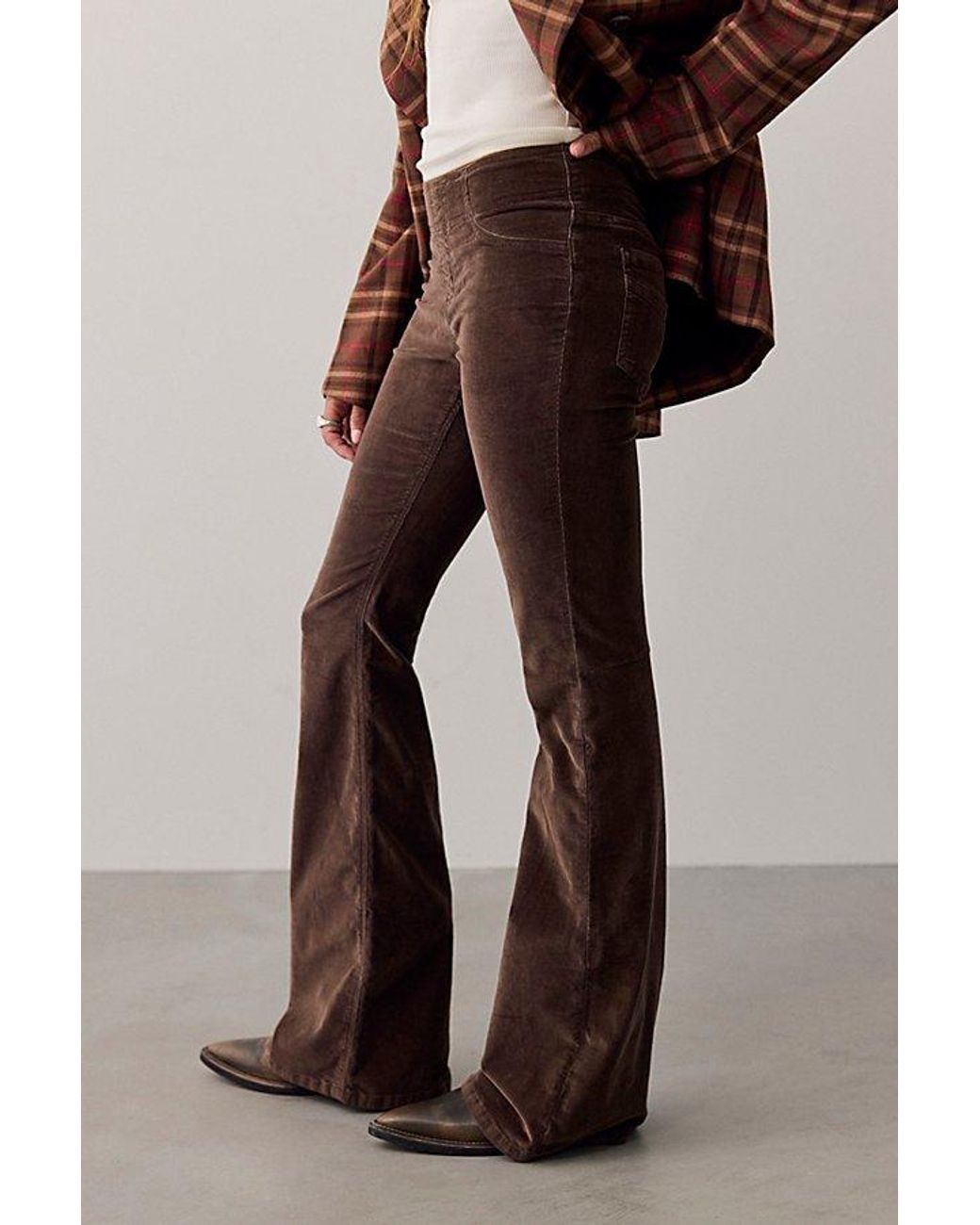 Free People Natural Penny Pull-On Cord Flare Jeans