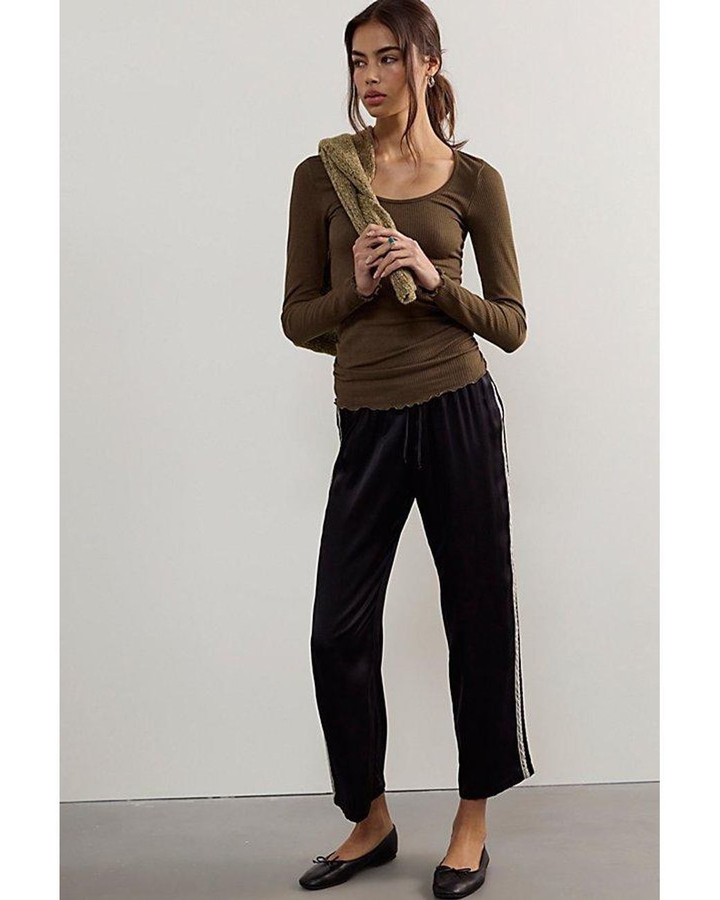 Intimately By Free People Brown Base Layer Thermal Scoop Neck Long Sleeve By