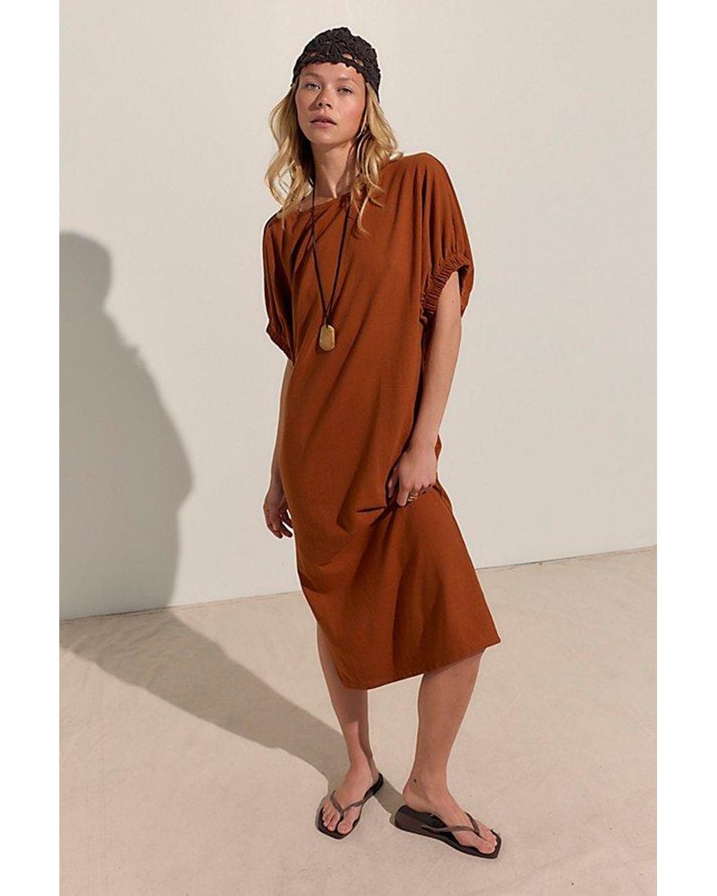 free-est Brown Woke Up Like This Midi Dress By