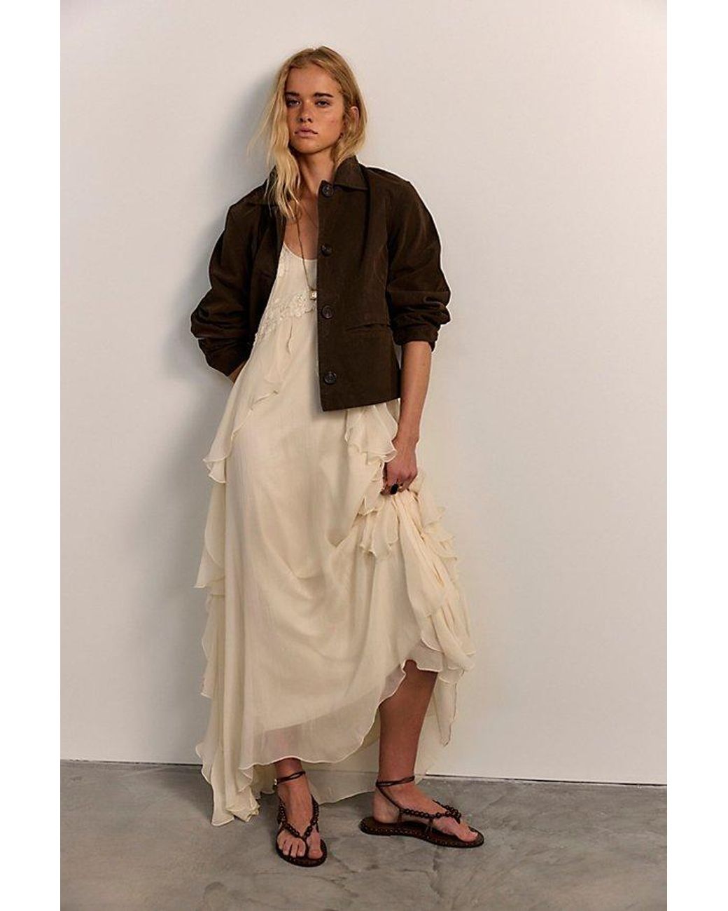 Free People Brown Hera Vegan Suede Jacket