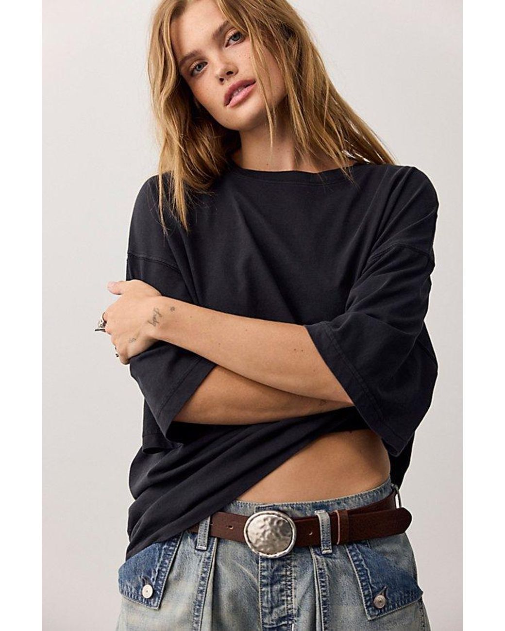 Free People Blue We The Free Perfect Oversized Tee