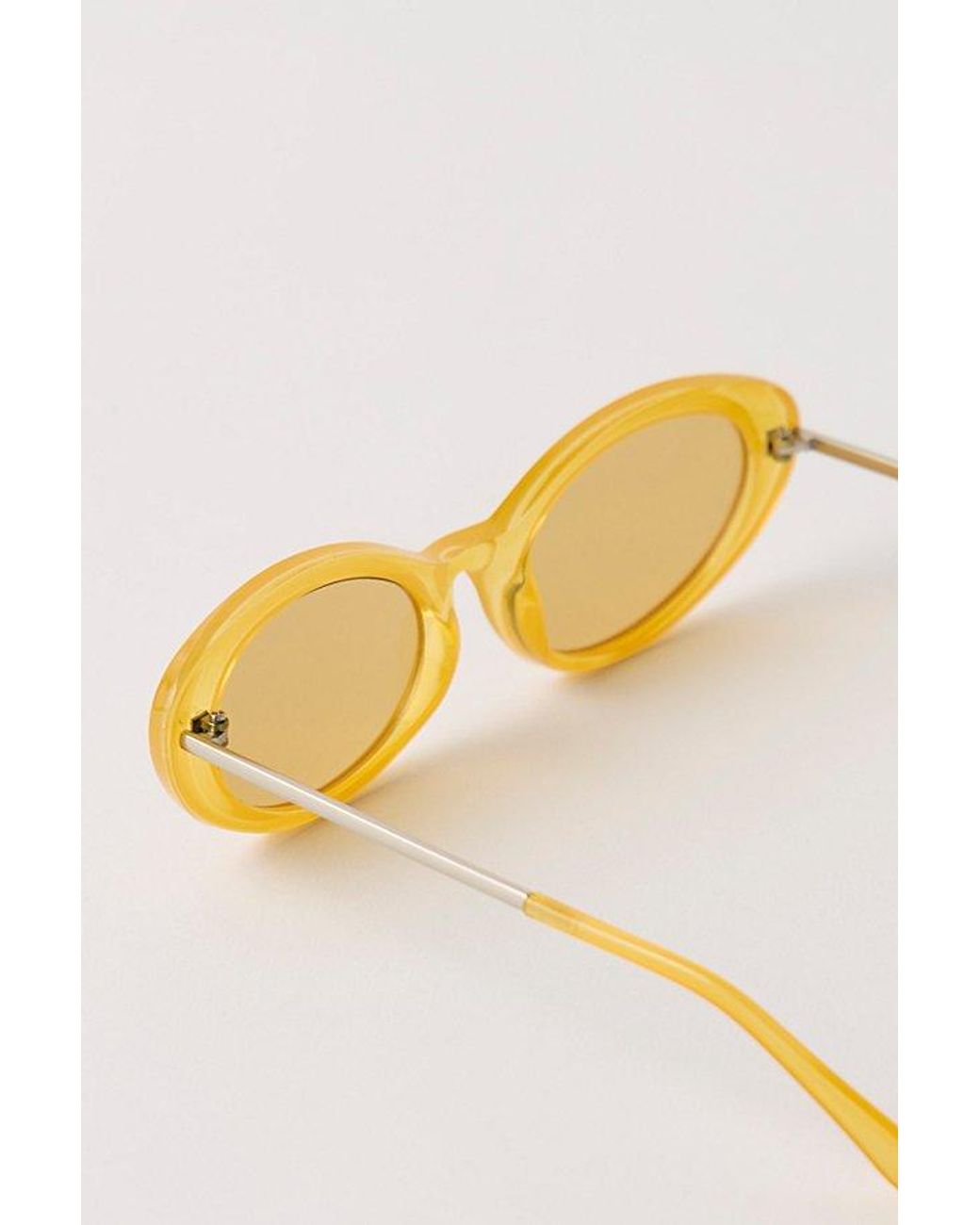 Free People Yellow Mae Oval Sunglasses
