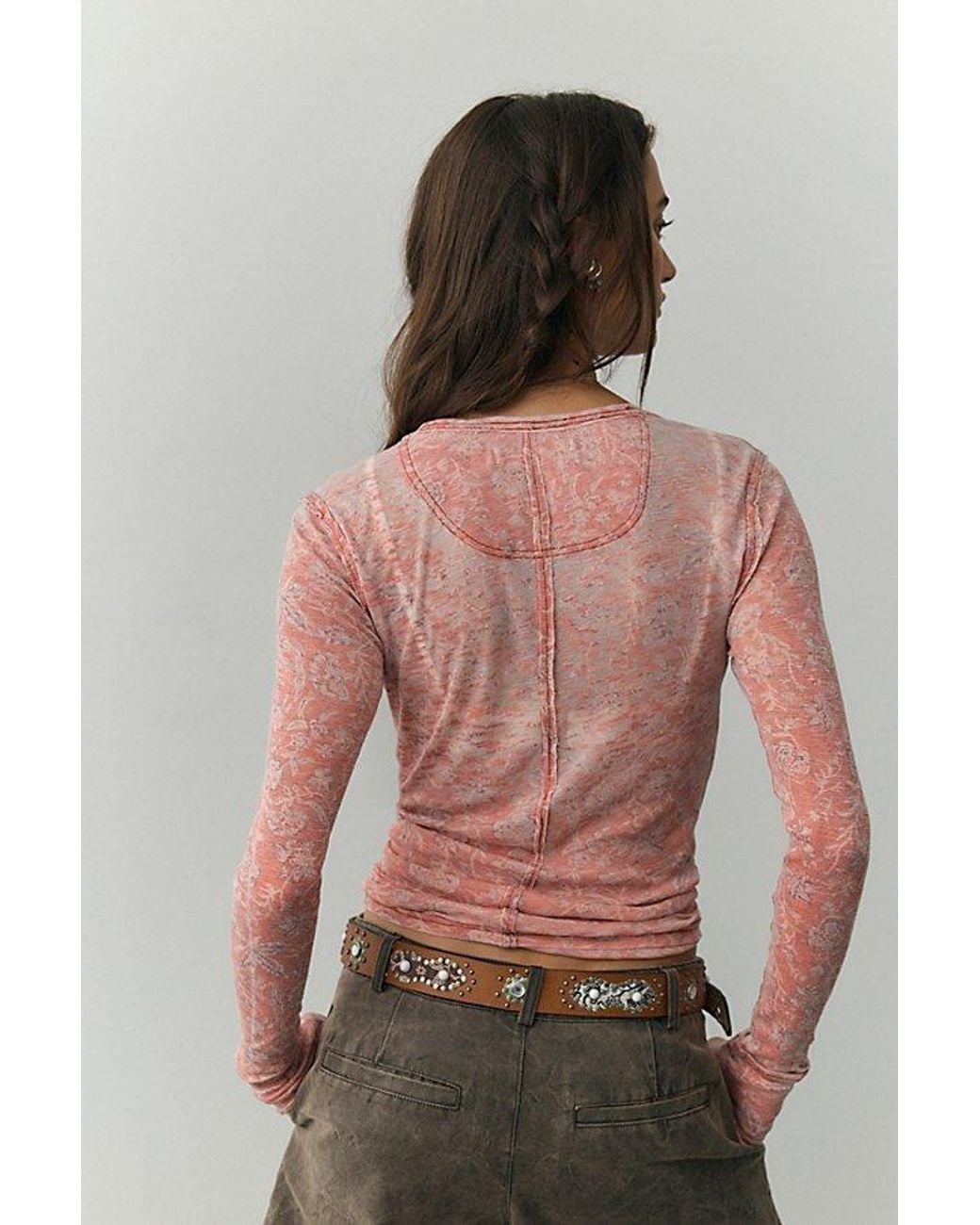 Free People Multicolor Floral Haze Henley