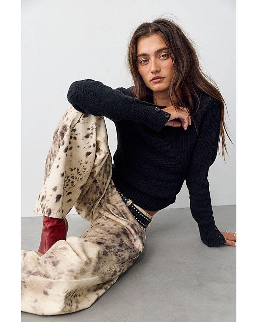 Free People Black Mila Pullover