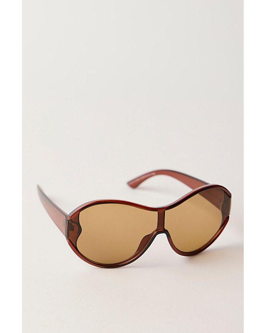 Free People Brown Elsa Oversized Shield Sunglasses