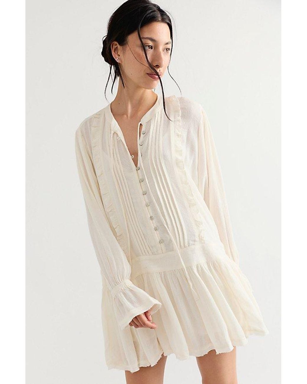 Free People Natural Haute Heirloom Mini Dress