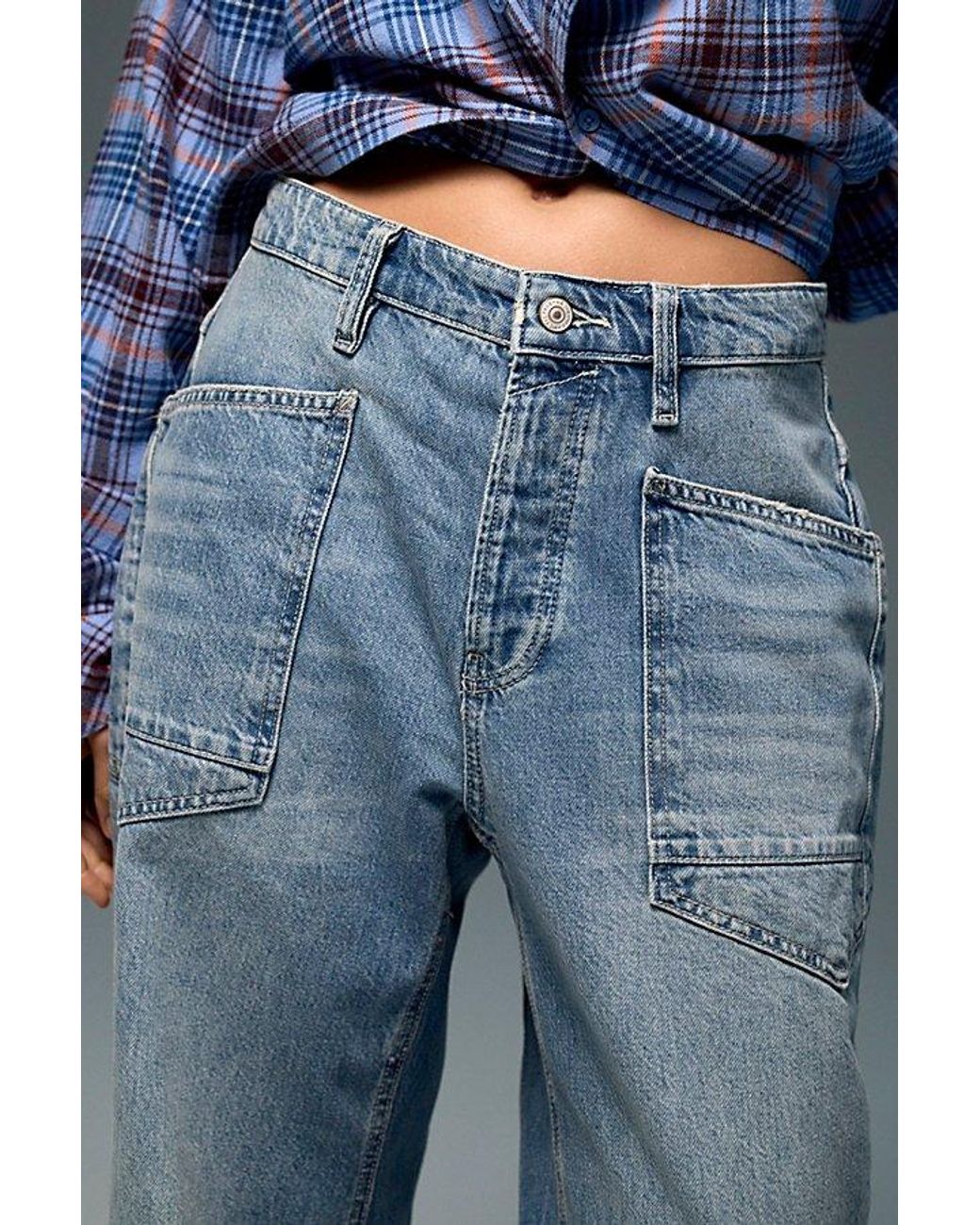Free People Natural Minimalist Moxie Barrel Jeans