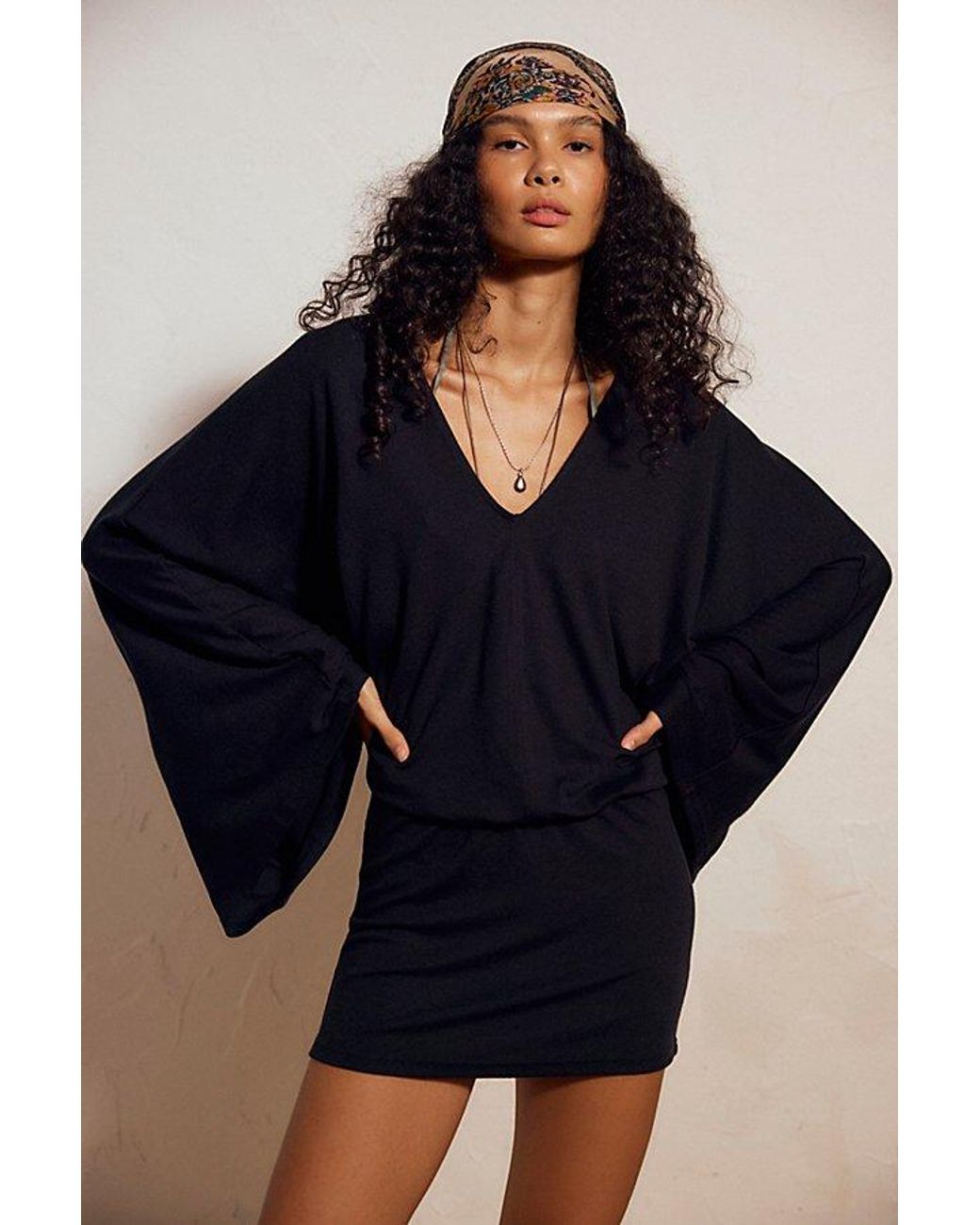 free-est Green Good Feels V-Neck Mini Dress By