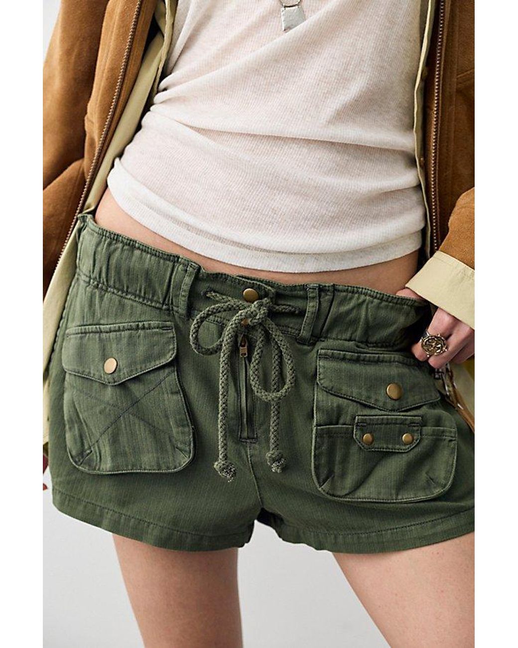 Free People Blue Waimea Slouchy Solid Shorts At In Kelp, Size: Large