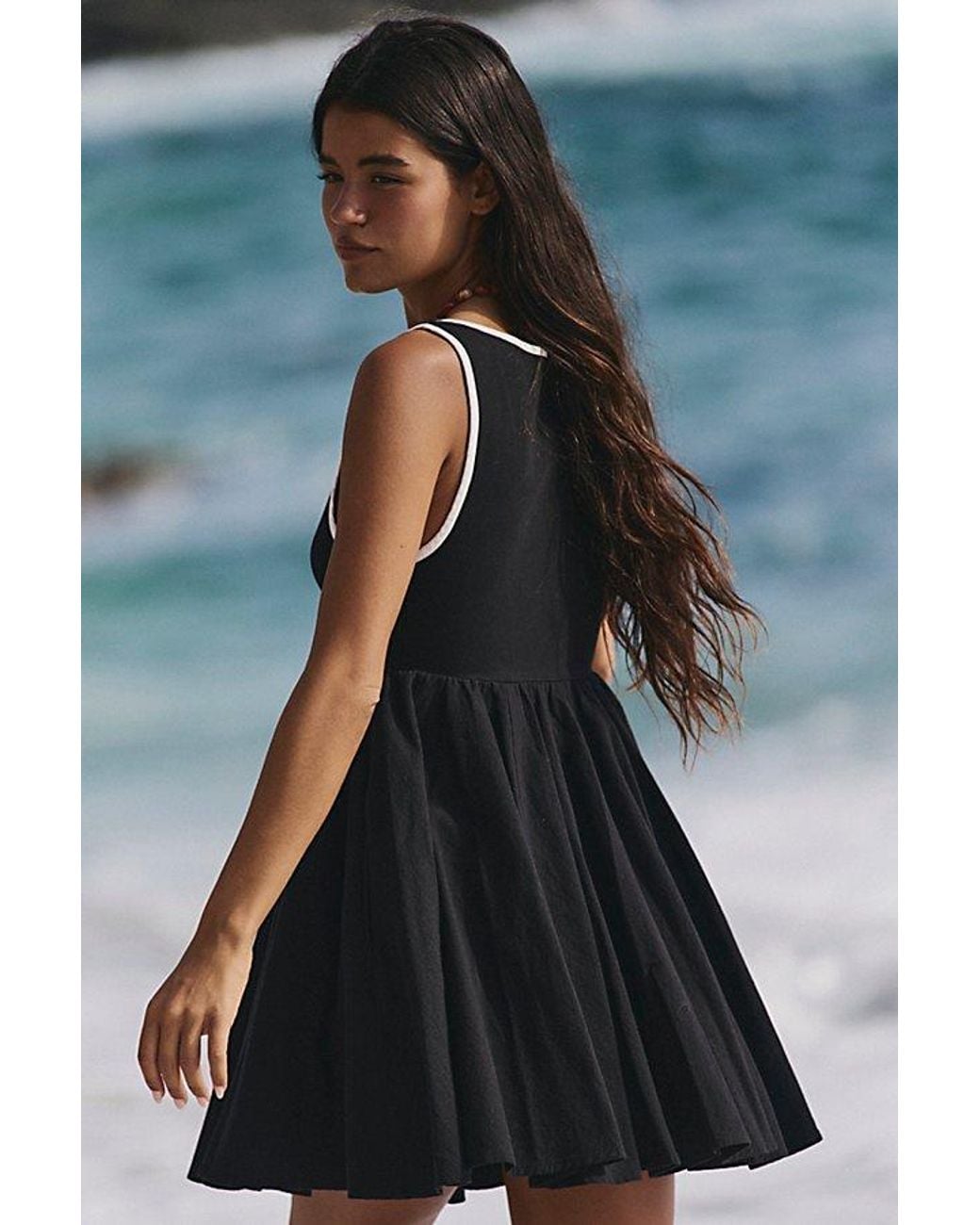 free-est Black Prescott Cotton Mini Dress By