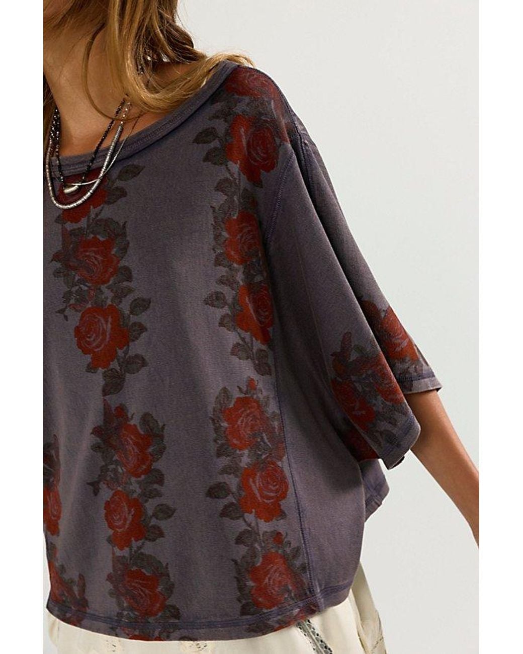 Free People Brown Next Level Printed Tee