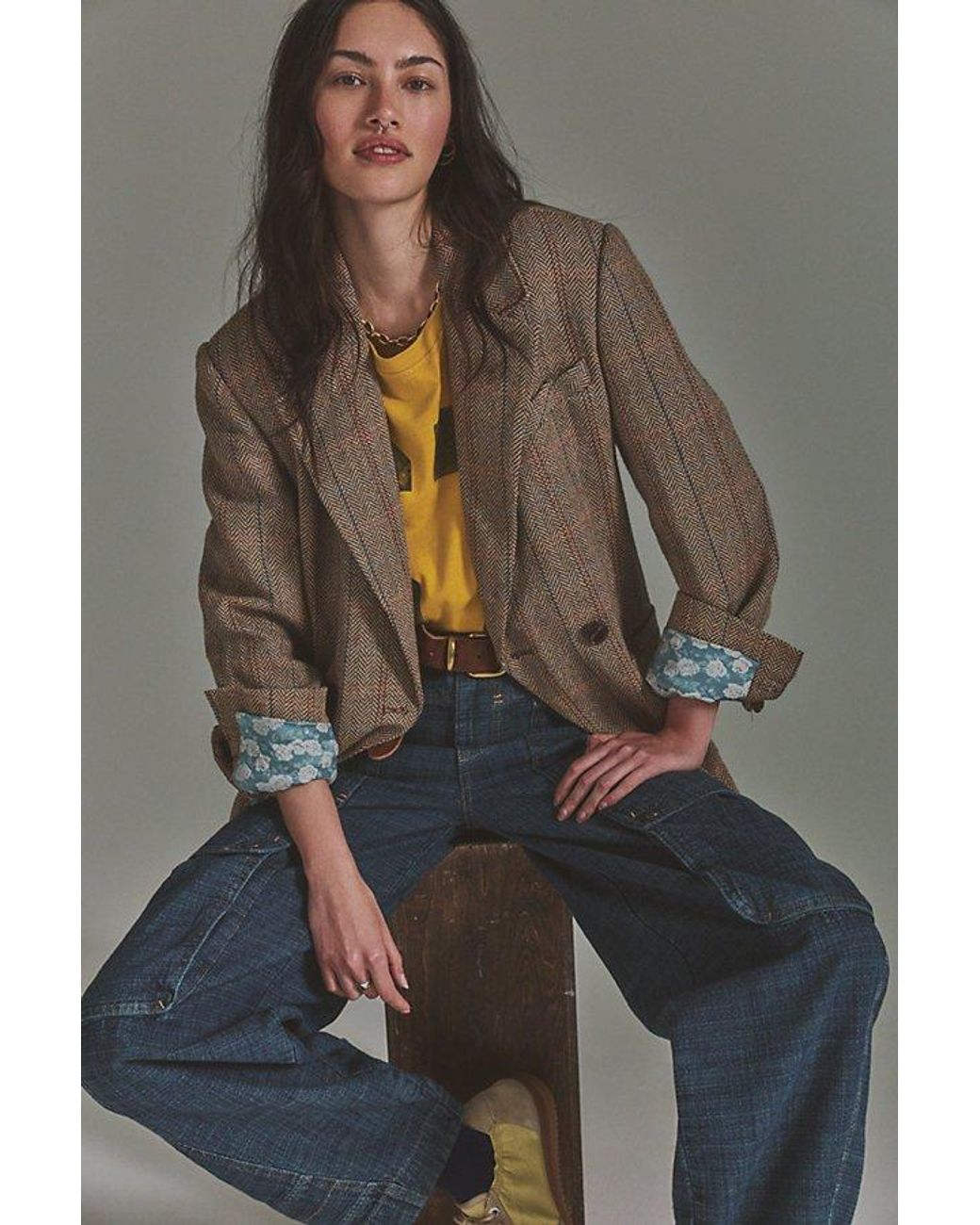 Free People Multicolor Shiloh Blazer Jacket